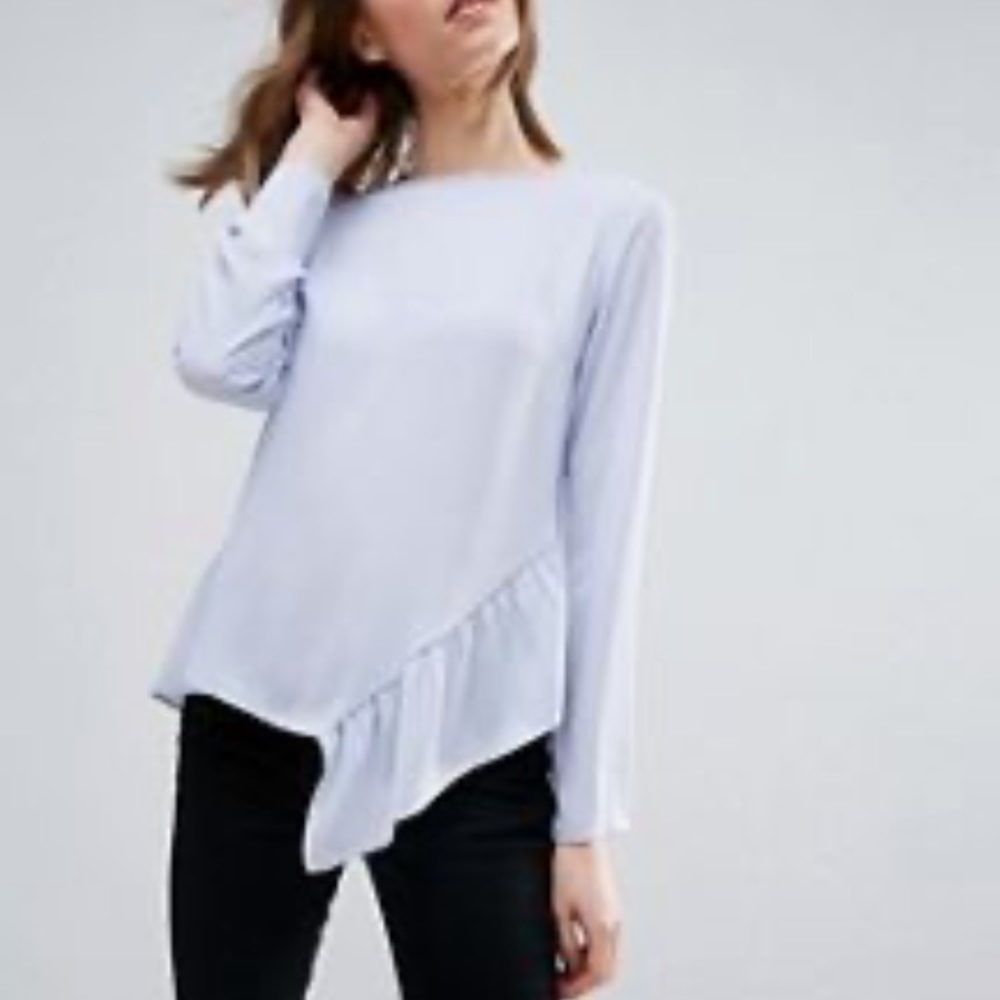 ASOS Lavender Purple Chiffon Ruffle Top